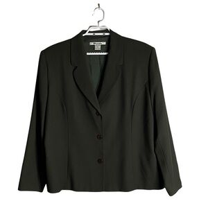 Nygard Collection Petites Olive Green Button Front Wool Blazer